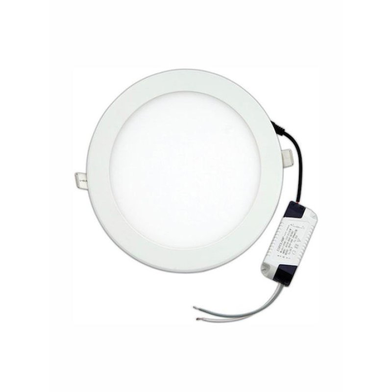 EUROLAMP 145-68011 Φωτιστικό LED SLIM Χωνευτό Λευκό Φ225 20W 4000K  (ΔΙΑΜΕΤΡΟΣ ΤΡΥΠΑΣ 210mm) 0012596