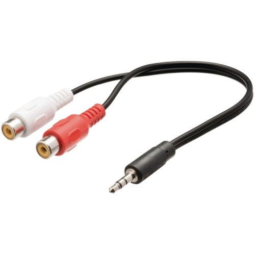 VALUELINE VLAP 22250B02 0.20 Καλώδιο 2x RCA αρσ. - 3,5mm Stereo αρσ, 0.2m. 0017219