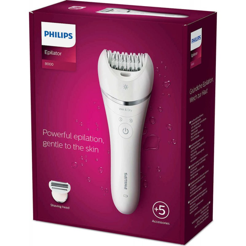 PHILIPS BRE710/00 Wet & Dry Epilator Series 8000  Επαναφορτιζόμενη Αποτριχωτική Μηχανή 0027679