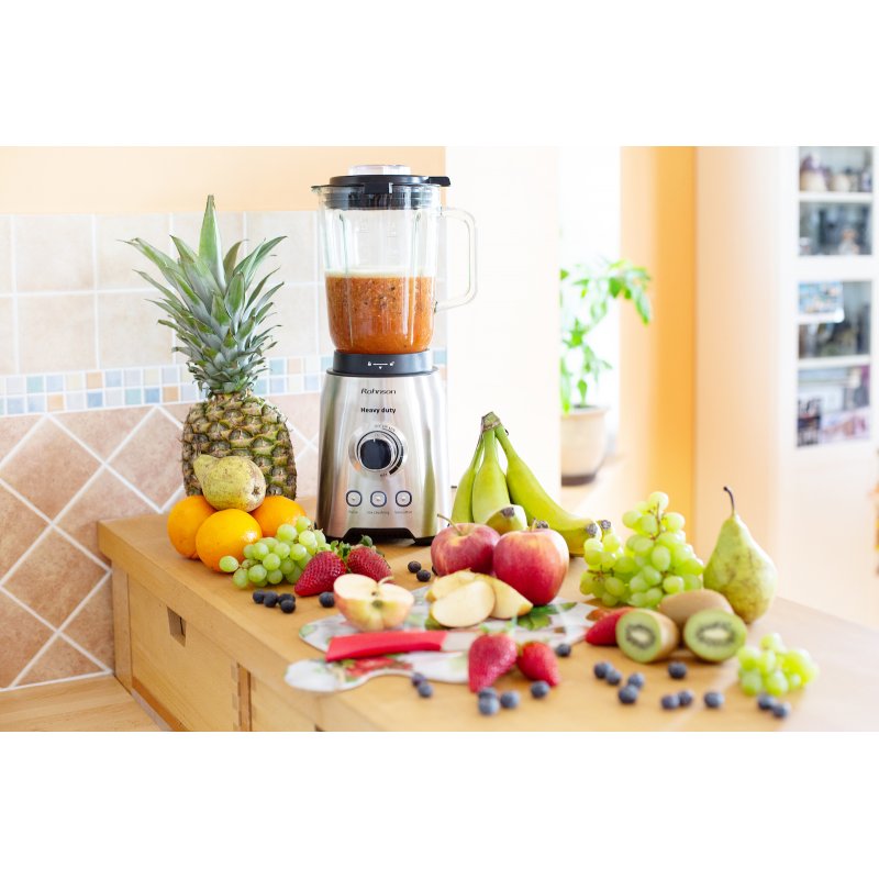 ROHNSON R-583 HEAVY DUTY Μπλέντερ για Smoothies με Γυάλινη Κανάτα 1.5lt - 1400Watt , Inox 0028478