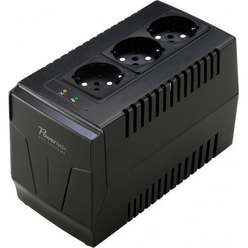 POWERTECH PT-AVR-1500 Compact Σταθεροποιητής Τάσης 1500VA με 3 Πρίζες Ρεύματος 0029305