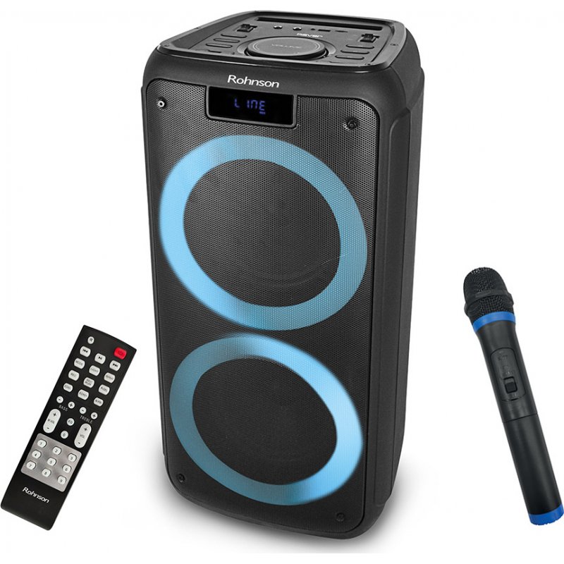 ROHNSON RS-1200 Σύστημα Karaoke με Ασύρματo Μικρόφωνo Raver σε Μαύρο Χρώμα 0029957