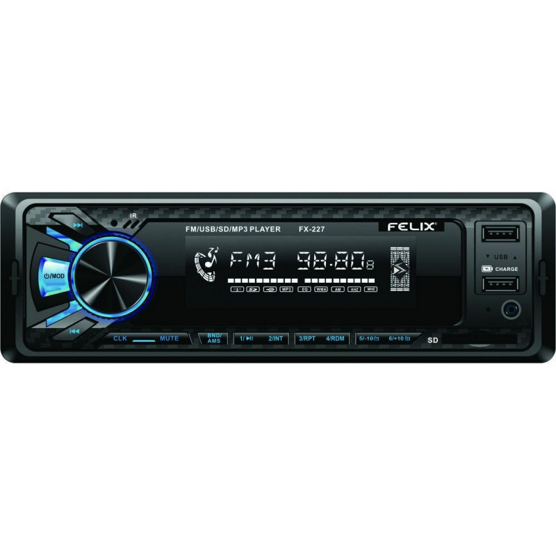 FELIX FX-227 Ηχοσύστημα Αυτοκινήτου Universal 1DIN (USB/AUX) 0032328