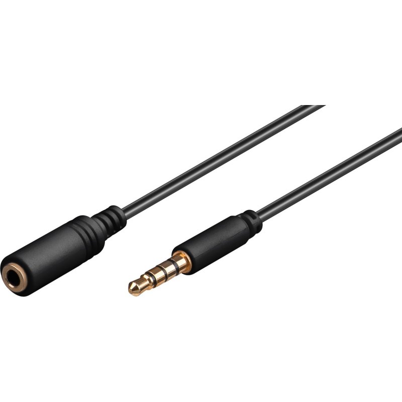 GOOBAY 62480 Προέκταση Καλωδίου Ήχου 3.5mm 4 pin stereo CU 3m Μαύρο 0032884