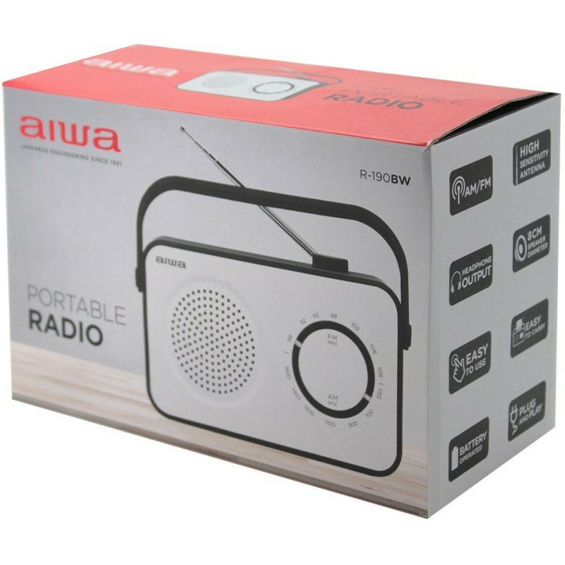 AIWA R-190 BW Φορητό αναλογικό Ραδιόφωνο Λευκό 0033269