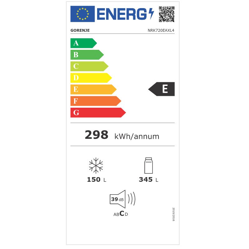 GORENJE NRK720EAXL4 Ψυγειοκαταψύκτης 495lt NoFrost Υ200xΠ70.4xΒ69.4εκ. Inox 0033294