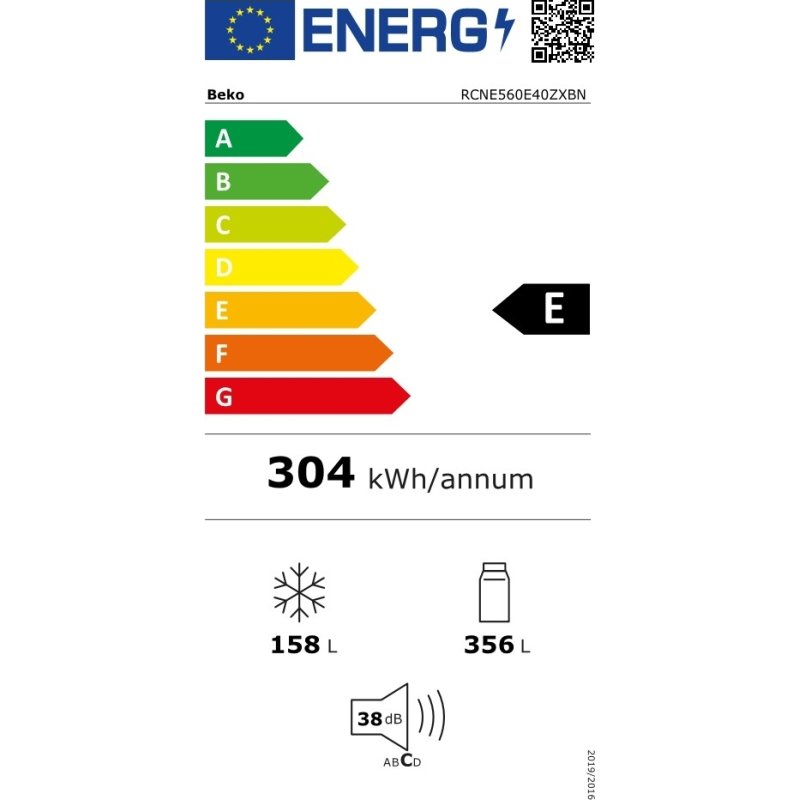 BEKO RCNE560E40DZXBN (RCNE560E40ZXBN-NAKOS) Ψυγειοκαταψύκτης NoFrost A++ - 501lt - (ΥxΠxΒ: 192 x 70 x 74.5cm) 0033582