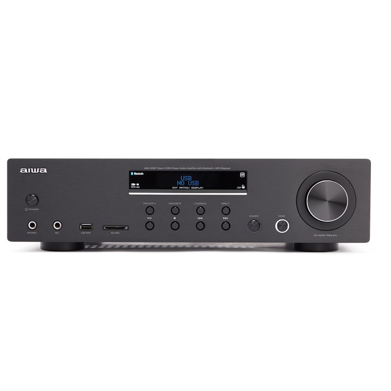 AIWA AMU-120BTBK Τελικός Ενισχυτής Hi-Fi Stereo 120W/4Ω 60W/8Ω Μαύρος 0035122