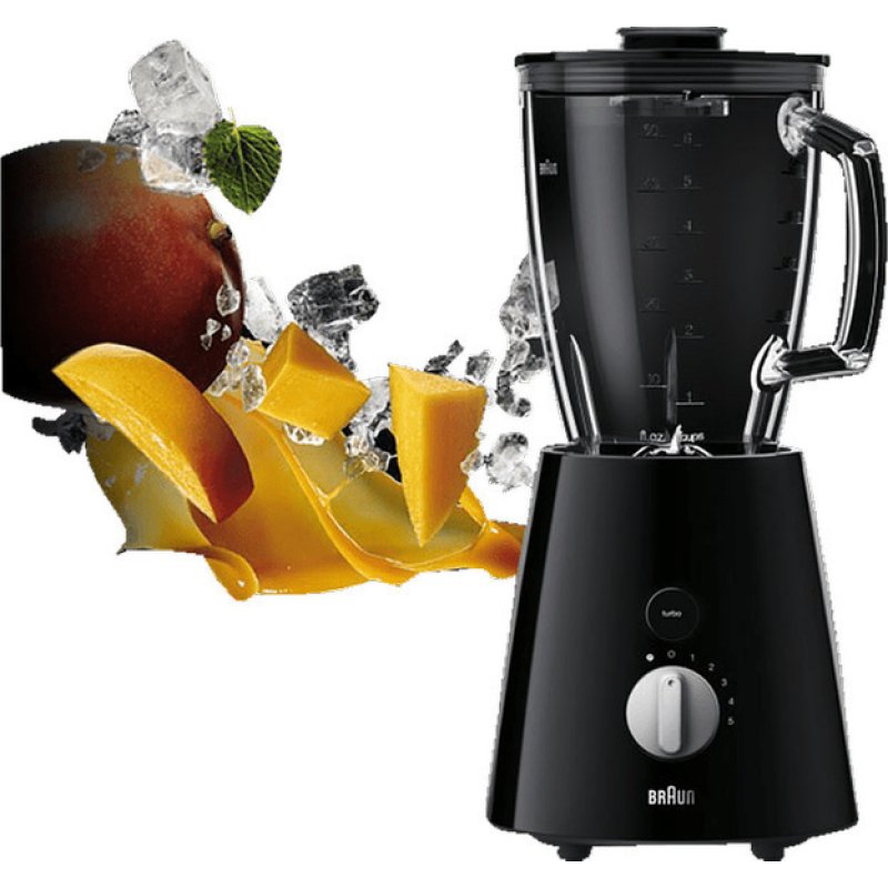 BRAUN JB3060BK TRIBUTE Type 6186 Μπλέντερ για Smoothies με Γυάλινη Κανάτα 1.75lt 800W Μαύρο 0036280