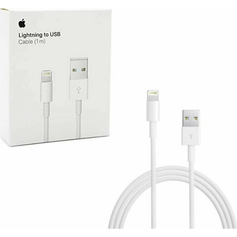 Apple AP10016 USB-A to Lightning Cable Λευκό 1m (MQUE2ZM/A) 0036616