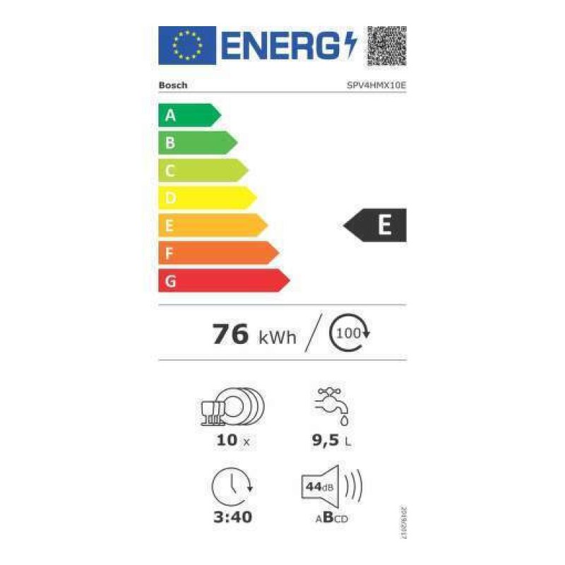 BOSCH SPV4HMX10 Πλήρως Εντοιχιζόμενο Πλυντήριο Πιάτων με Wi-Fi για 10 Σερβίτσια Π45xY82εκ. 0037268