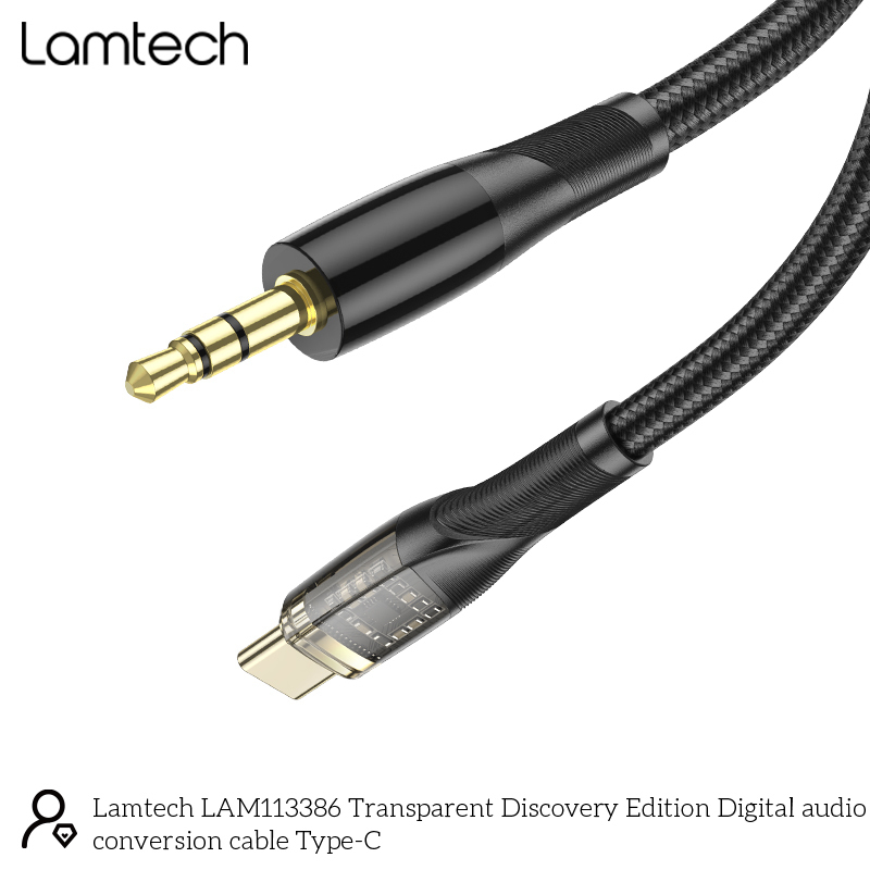 LAMTECH καλώδιο ήχου type-c σε  3.5mm jack BLACK 1M 0037736