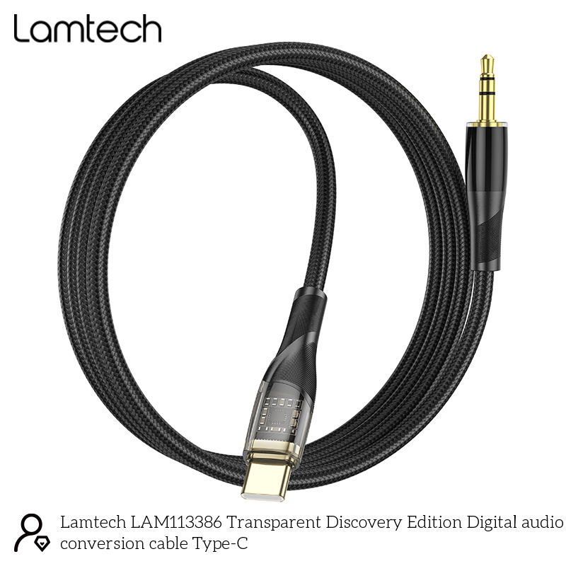 LAMTECH καλώδιο ήχου type-c σε  3.5mm jack BLACK 1M 0037736