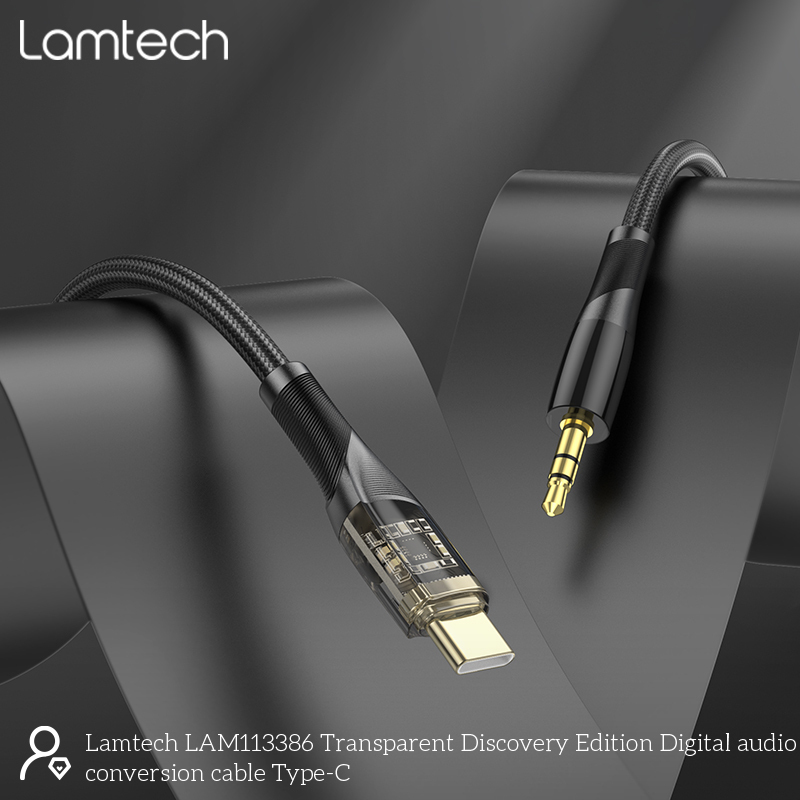 LAMTECH καλώδιο ήχου type-c σε  3.5mm jack BLACK 1M 0037736