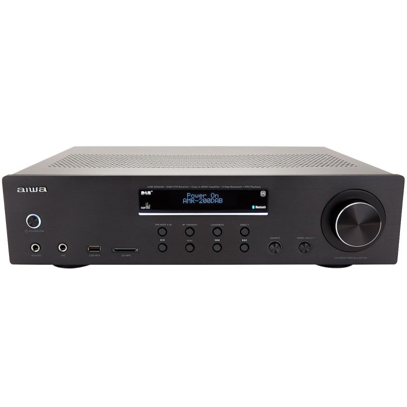 AIWA AMR-200DAB/BK Τελικός Ενισχυτής Hi-Fi Stereo 100W/4Ω Μαύρος 0040222