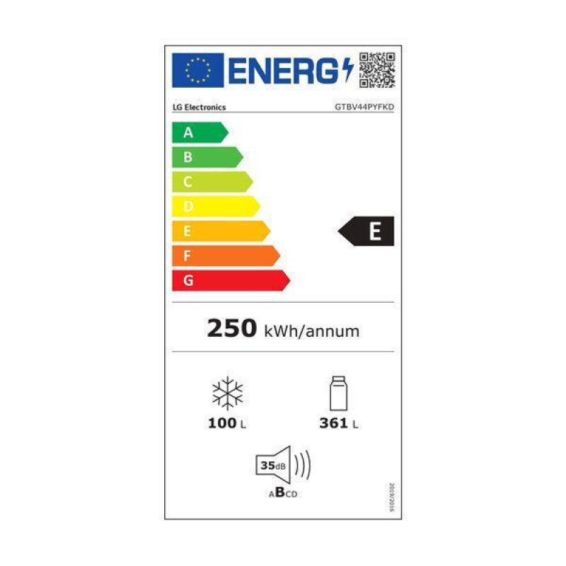 LG GTBV44PYFKD Ψυγείο Δίπορτο 461lt Total NoFrost Υ184.5xΠ70xΒ72.5εκ. Inox 0040859