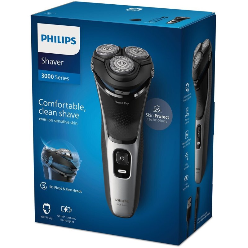 Philips S3143/00 Ξυριστική Μηχανή Προσώπου Επαναφορτιζόμενη 0038910