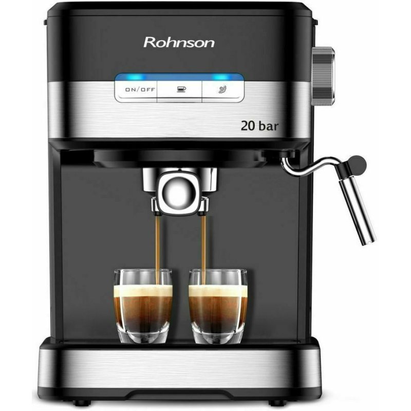 ROHNSON R-990 Μηχανή Espresso 850W Πίεσης 20bar Μαύρη 0032347