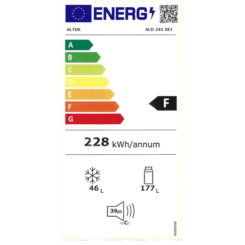 ALTUS ALD 241 Δίπορτο Ψυγείο 223lt - A+ - Λευκό - (Π x Υ x Β): 54 x 146.5 x 60 cm 0012830