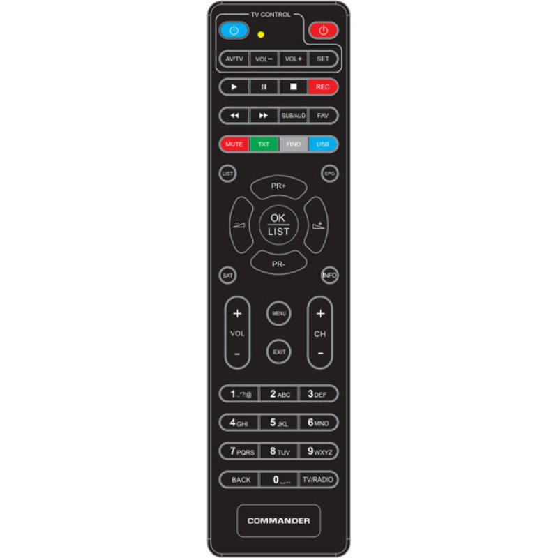 COMMANDER 9500HD Δορυφορικός Αποκωδικοποιητής  (720p) DVB-S2 σε Μαύρο 0032463