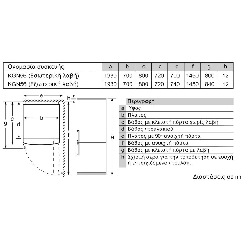 Pitsos PKNB56XLEP Ψυγειοκαταψύκτης 508lt Total NoFrost Υ193xΠ70xΒ80εκ. Inox 0033133