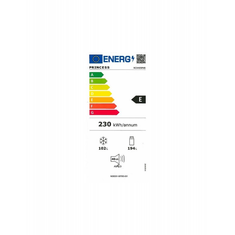 PRINCESS RCEN-344XPAR Ψυγειοκαταψύκτης 410lt No Frost - Διαστάσεις (ΥxΠxΒ) 195.3x59.5x63.5εκ. 0039194