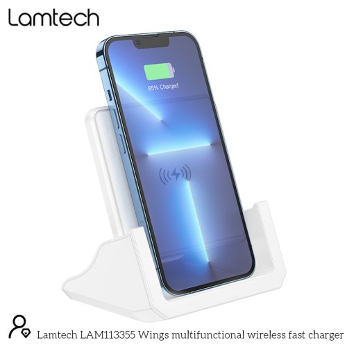 LAMTECH LAM113355 Ασύρματος Φορτιστής (Qi Pad) 15W Λευκός 0039575