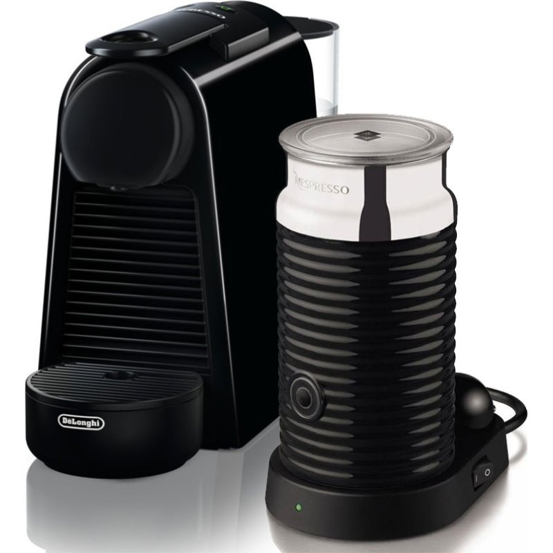 DELONGHI EN85.BAE Essenza Mini Bundle Καφετιέρα για Κάψουλες Nespresso Πίεσης 19bar με Αφρογαλιέρα Black 0040133